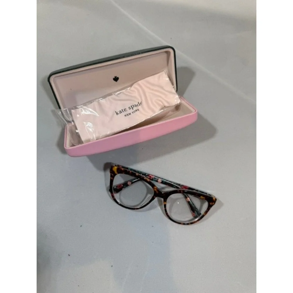 Kate Spade Cherette VH8 140 Tortoise Floral Cat Eye Eyeglasses with Case RX